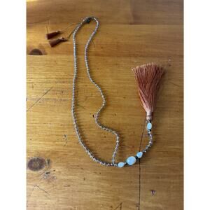 Zacasha Tassel Necklace Boho Beaded Statement Pendant Artisan Jewelry Handmade